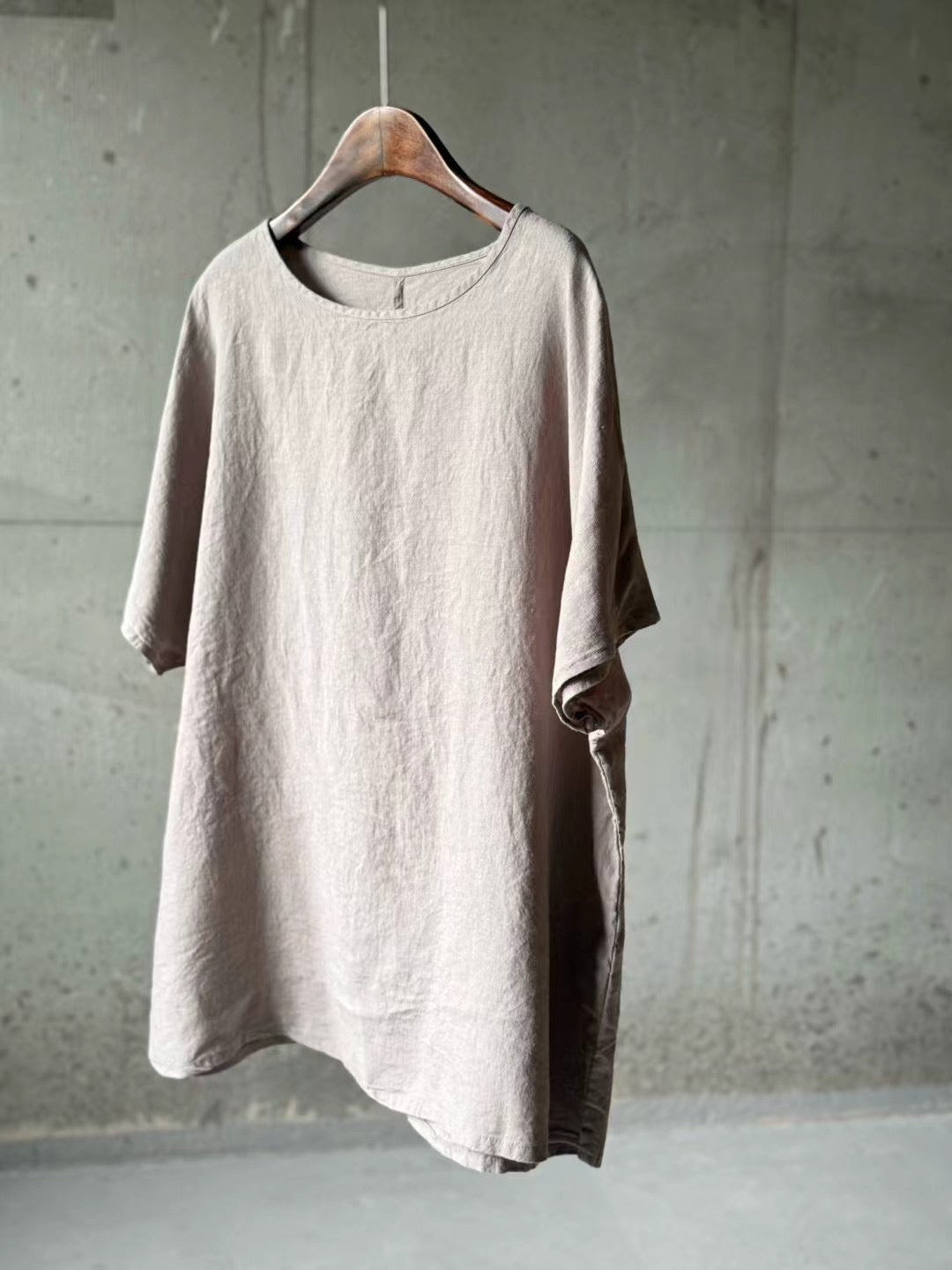 Femme Åndbart Linned Rundhals Top Stilla