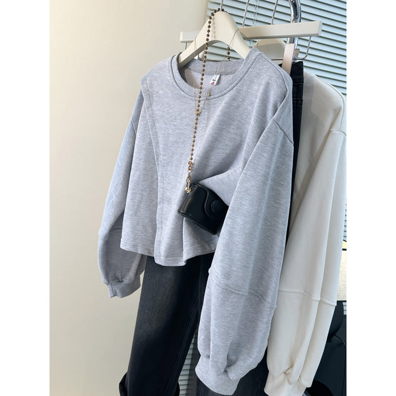 Femme Cropped Pullover Sweatshirt med Ballonærmer Stilla