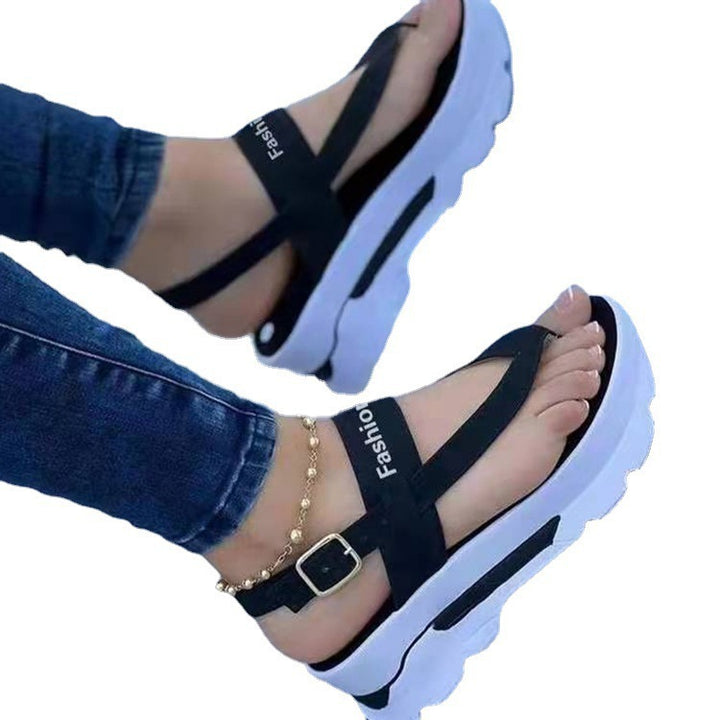 Dame Trendy Plateau-sandaler med justerbar rem Stilla