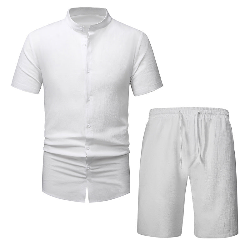 Herrer Fritid Kortsleeve Button-Up Sæt Stilla
