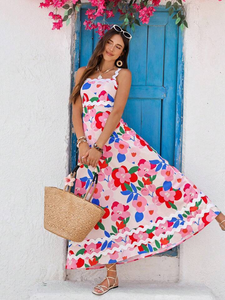 Dame Blomster Maxi Kjole Stilla