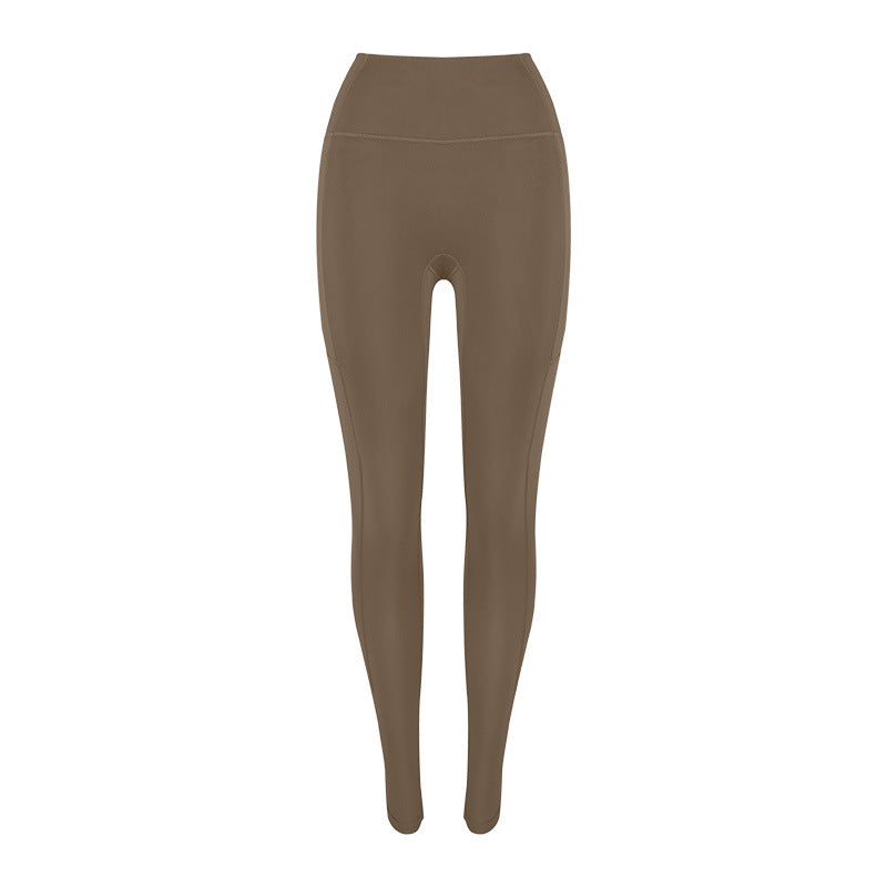 Dame højtaljede fitness-leggings i åndbart materiale Stilla