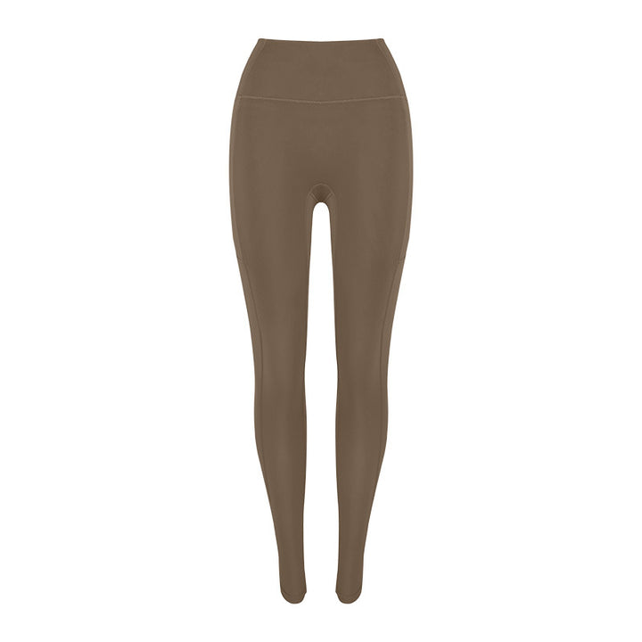 Dame højtaljede fitness-leggings i åndbart materiale Stilla