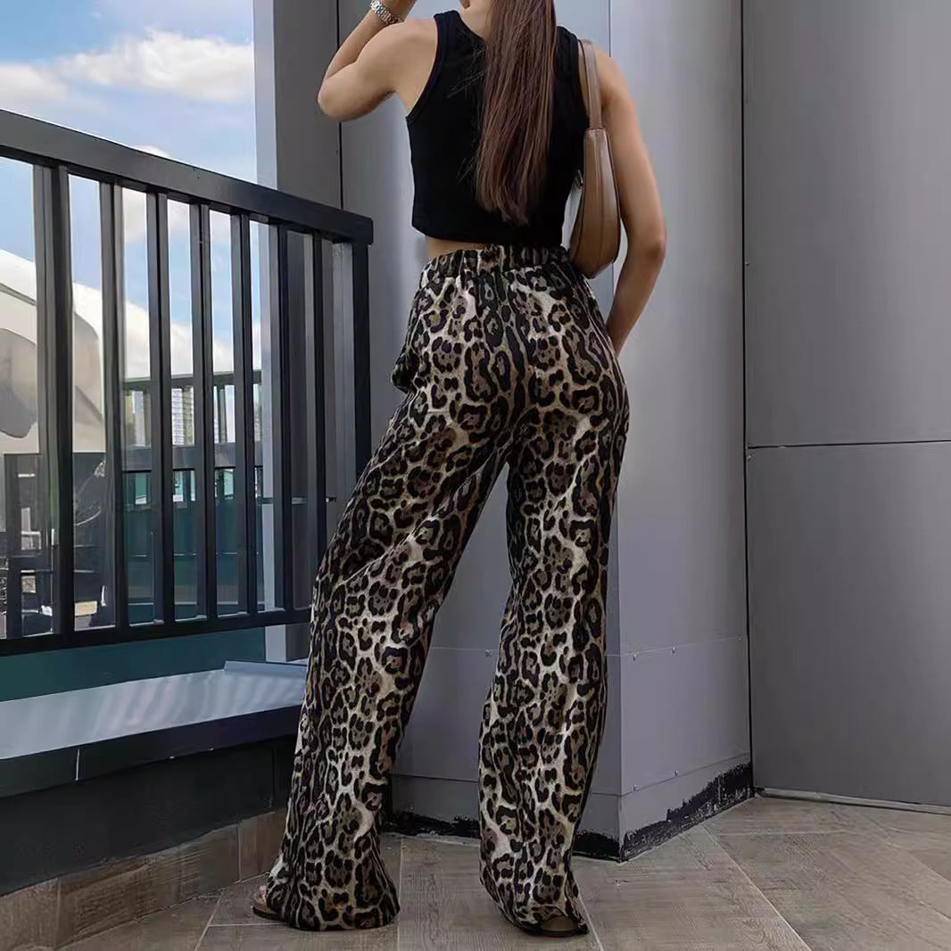 Dame bred Leopard-bukser Stilla
