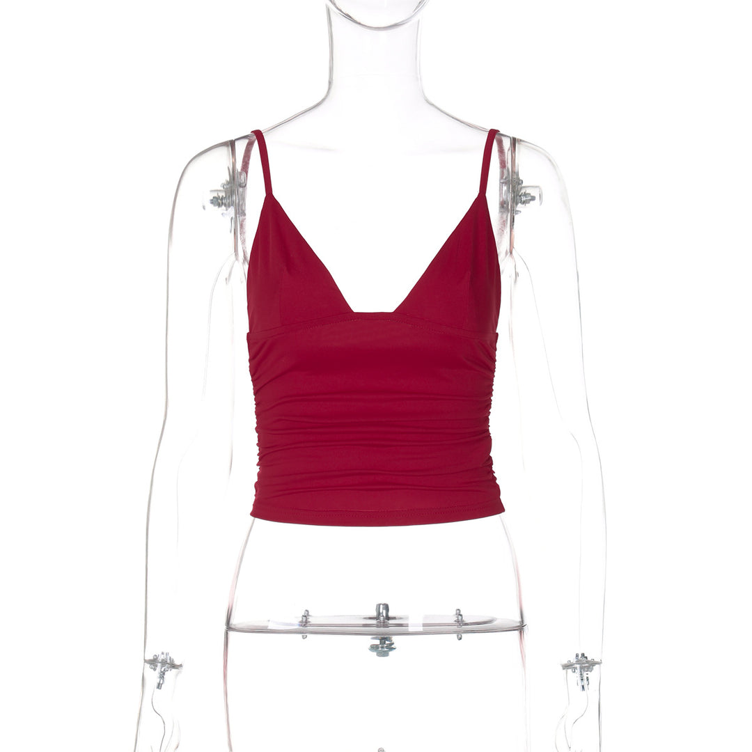 Dame Crop-Top med asymmetrisk snit og tætsiddende silhuet Skovae