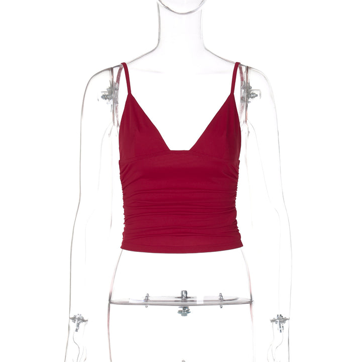 Dame Crop-Top med asymmetrisk snit og tætsiddende silhuet Skovae