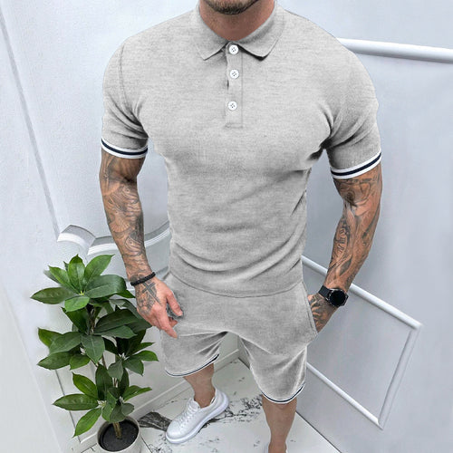Herre Sports Poloshirt og Shorts-Sæt med åndbar materialeteknologi Stilla