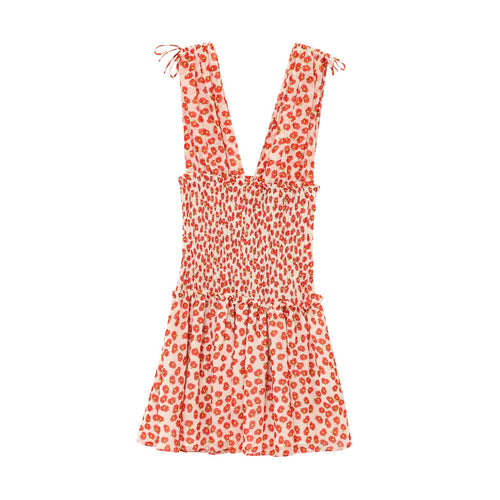 Femme Floral Smocked Mini Kjole Stilla
