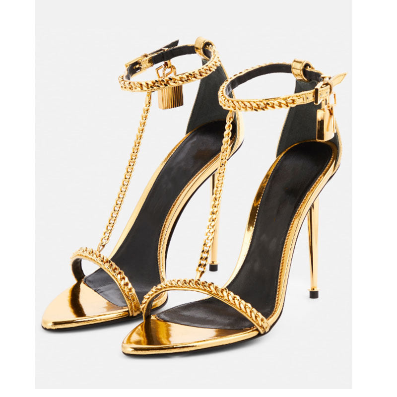 Femme High-Heel Stiletto Sandaler med kædeaccent Stilla