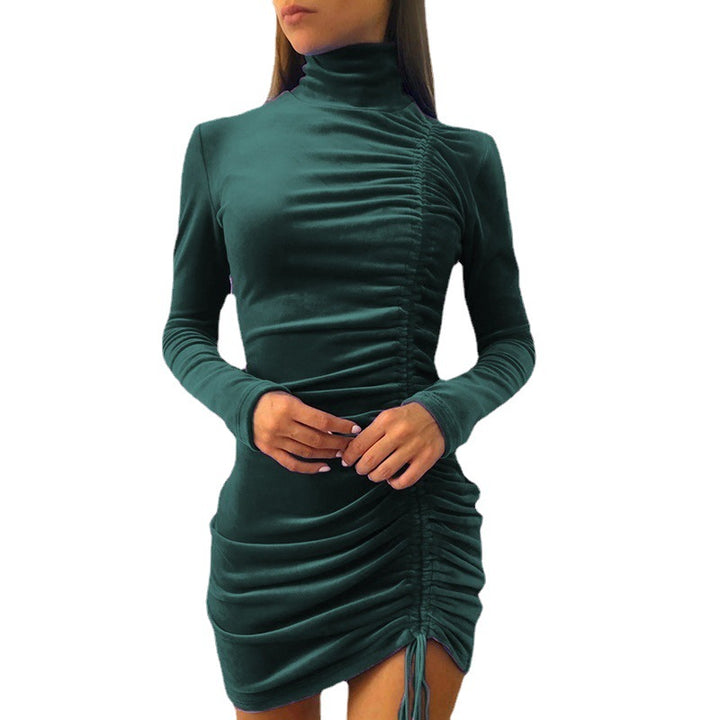 Dame Samt Langærmet Bodycon Kjole Stilla
