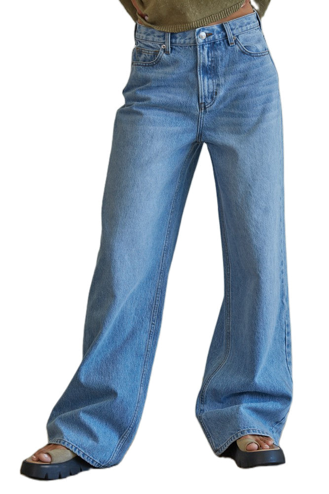 Dame brede jeans med høj talje Stilla