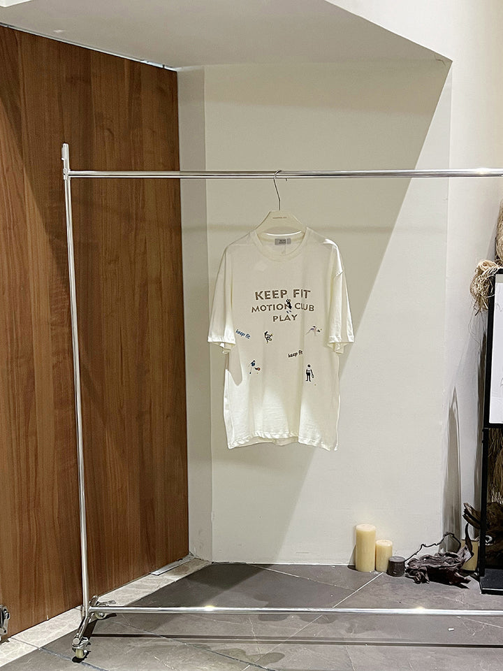Damer Sporty T-shirt med motiverende grafikker Stilla