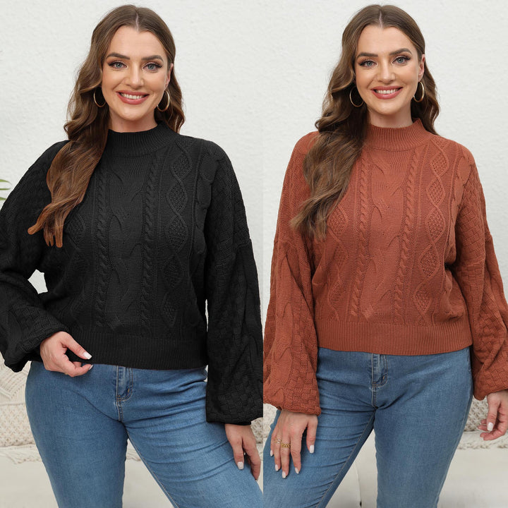 Dame moderigtigt strikpullover med oversized ærmer og struktureret design Stilla
