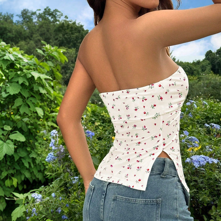 Kvindernes holdbare bustier med blomstermønster og elastisk kant Stilla