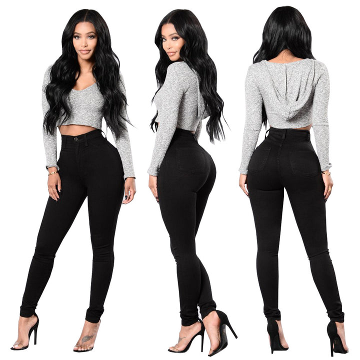 Dame Højtskårne Skinny Jeans med figursyet snit og elegant design Stilla
