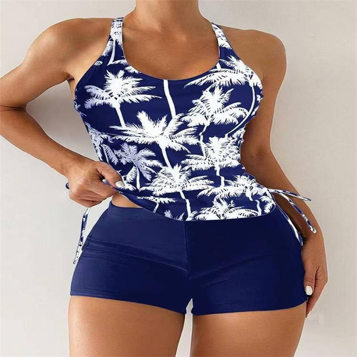 Femme Sporty Tankini-sæt med justerbare sidesnore Stilla