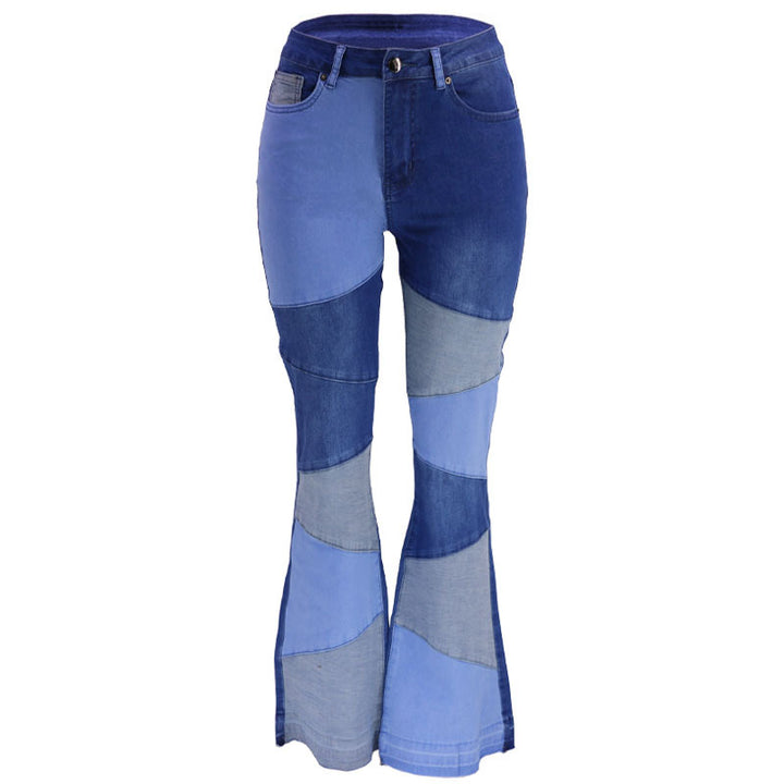 Dame Flared Jeans i moderne farveblokdesign Stilla