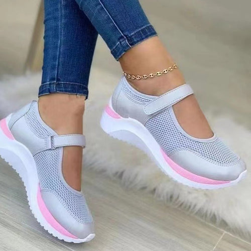 Dame sportliche sneakers med åndbart mesh-overdel og justerbar velcro Stilla