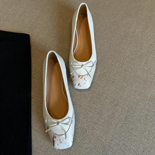 Dame Elegant Ballerina Flats med struktureret sløjfedetalje Stilla
