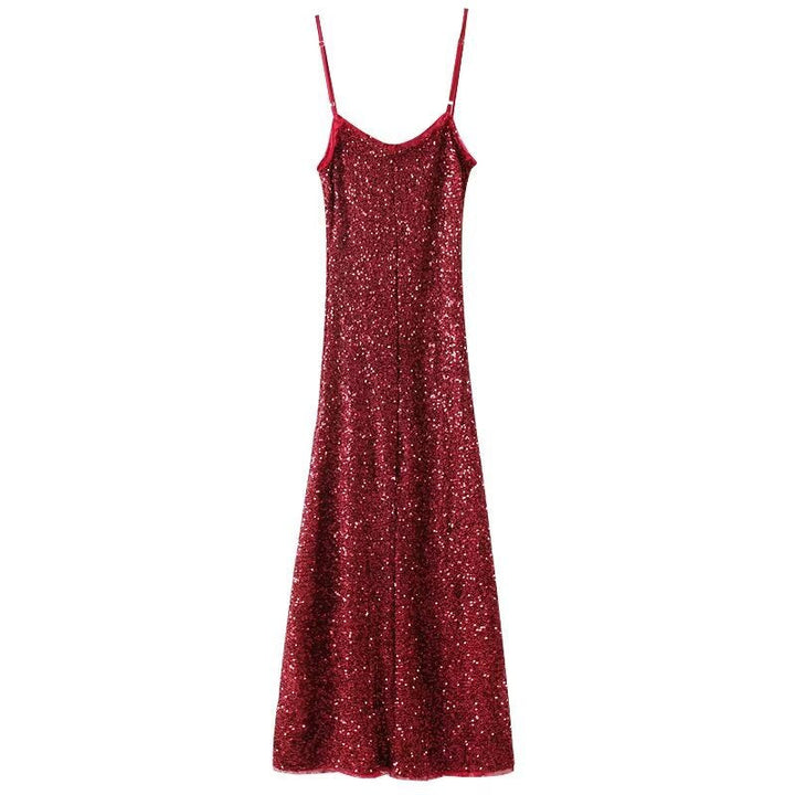 Stilla | Glamorous Multicolor Paillet Strop Maxi Kjole