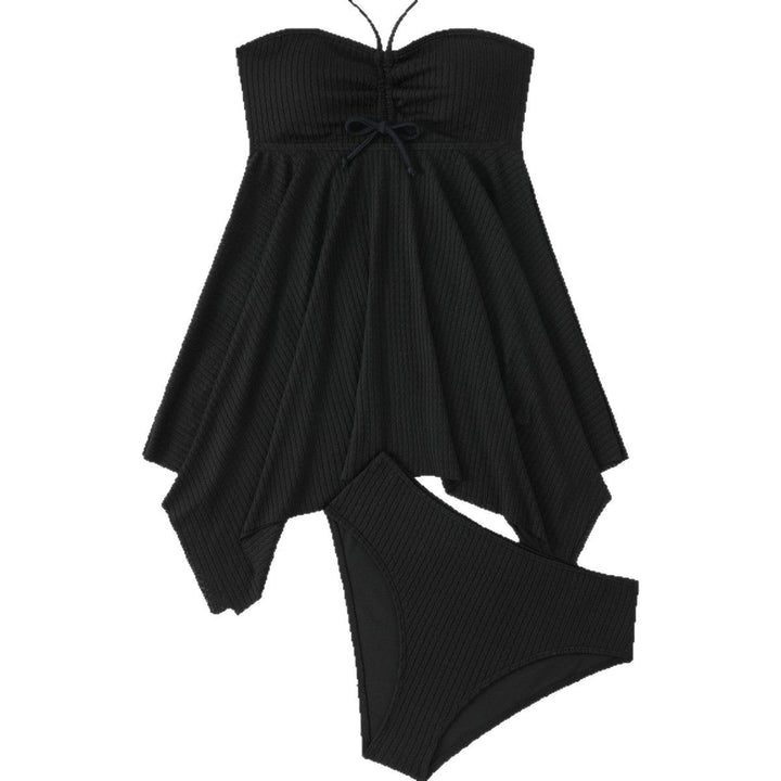 Dame Tankini med asymmetrisk ruffles detaljer og justerbar top Stilla