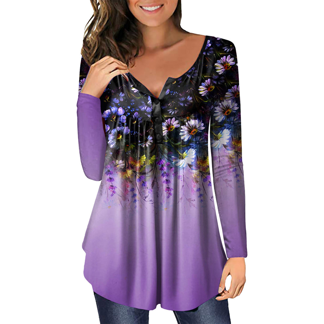 Damebluse med blomsterprint Stilla
