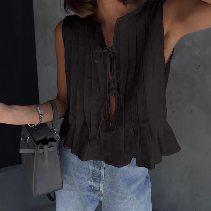 Dame afslappet bluse med smart rynke-design Stilla