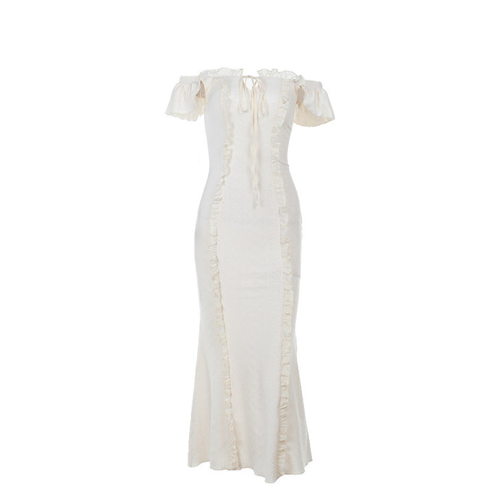 Dame Off-Shoulder Ruffle Bodycon Kjole Stilla