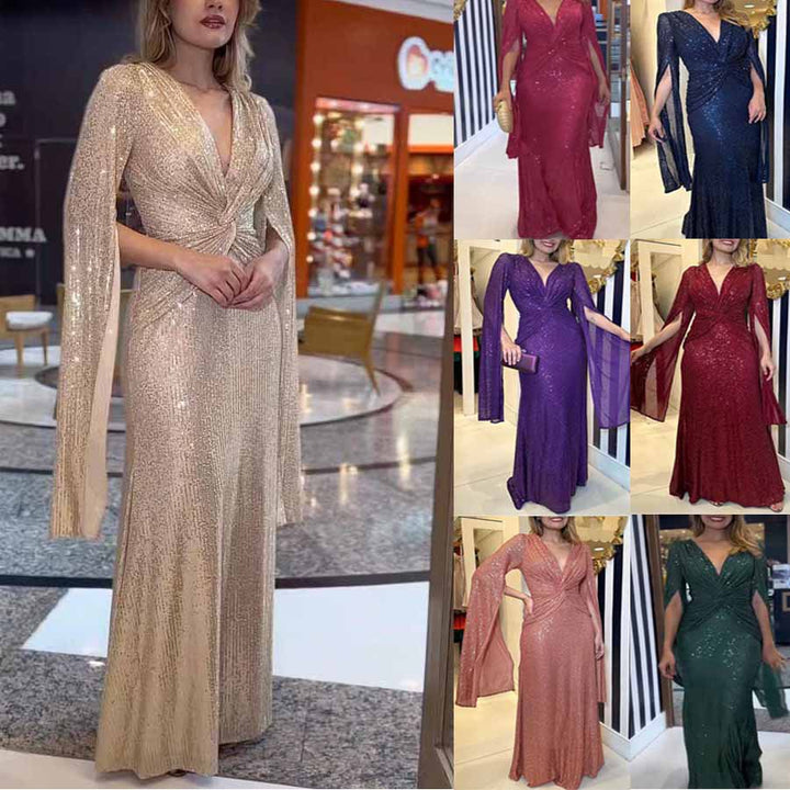 Dame Glamourøs Aftenkjole med side Drapering og elegante Flæsekanter Stiila