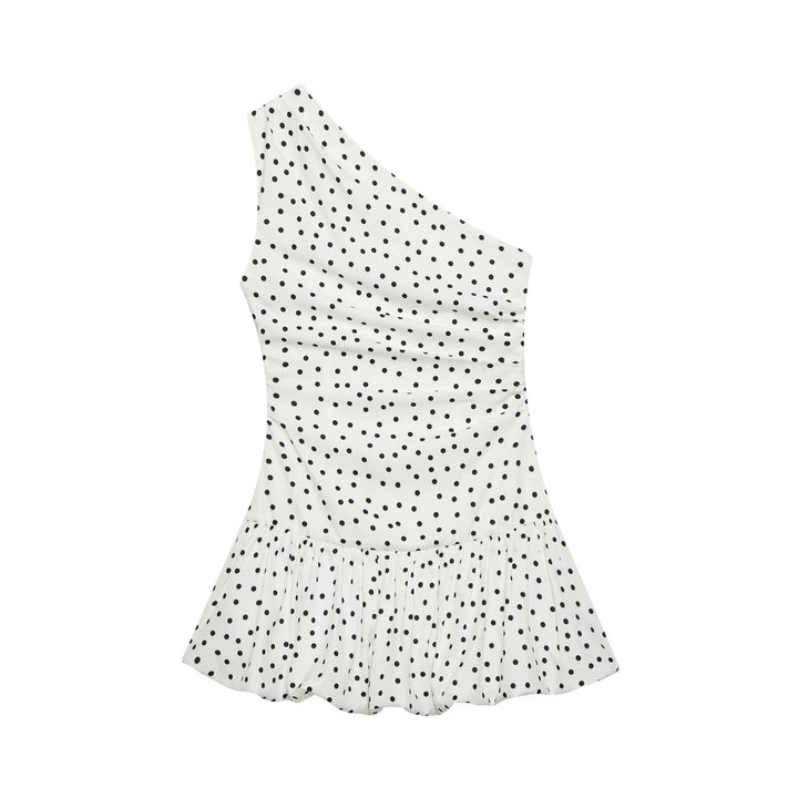Dame Polka-Dots Minikjole med asymmetrisk udskæring Skovae