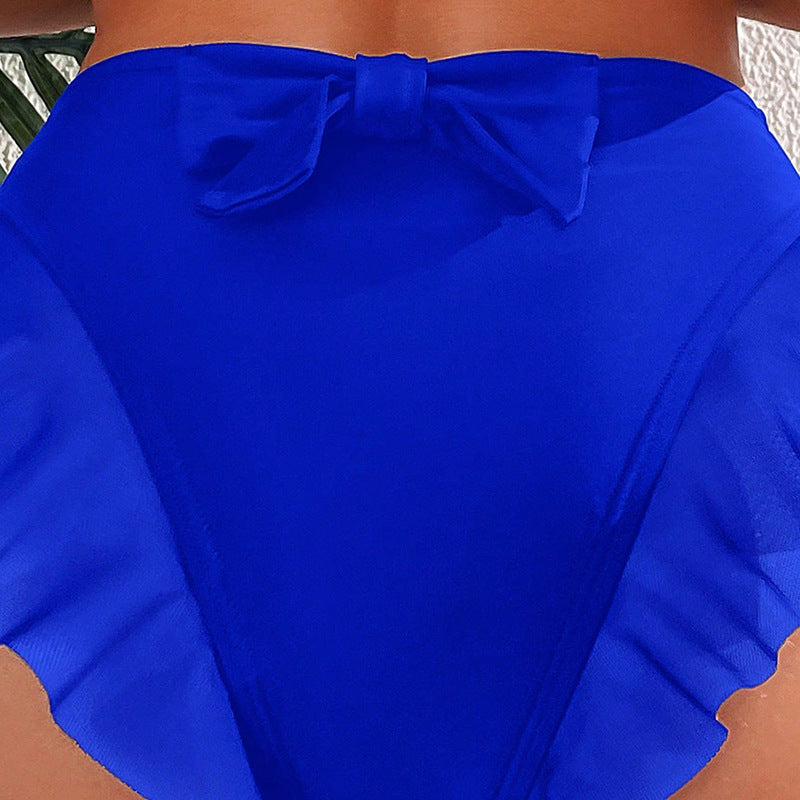 Damehøj taljeret bikini bund med ruffle detaljer Skovae