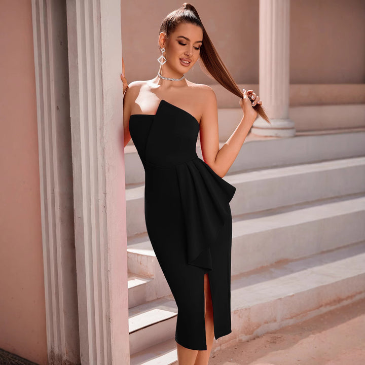 Dame Figurspillende Aftenkjole med asymmetrisk Draperingseffekt Stilla