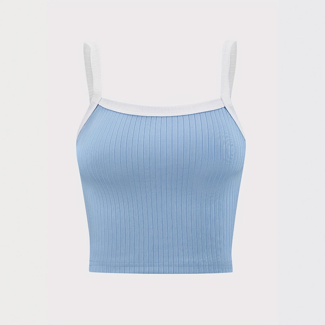 Dame strop top med elastisk rib-design og justerbare stropper Stilla