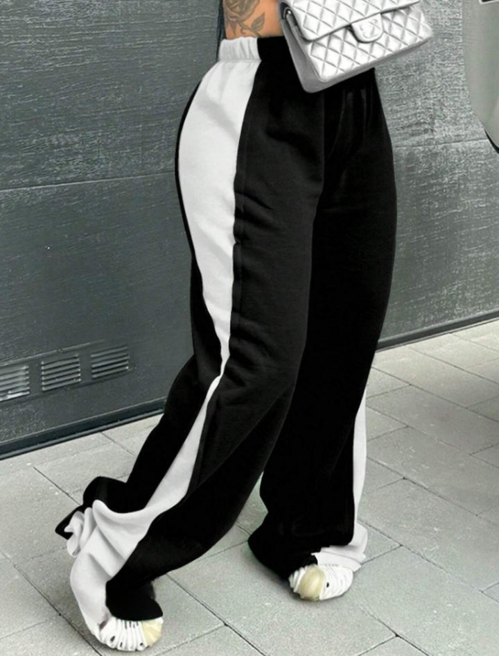 Dame Sporty Sweatpants med sidelæns kontraster og komfortable manchetter Stilla