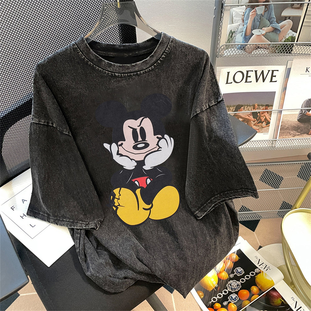Dame T-shirt med unikt Mickey Mouse motiv Stilla
