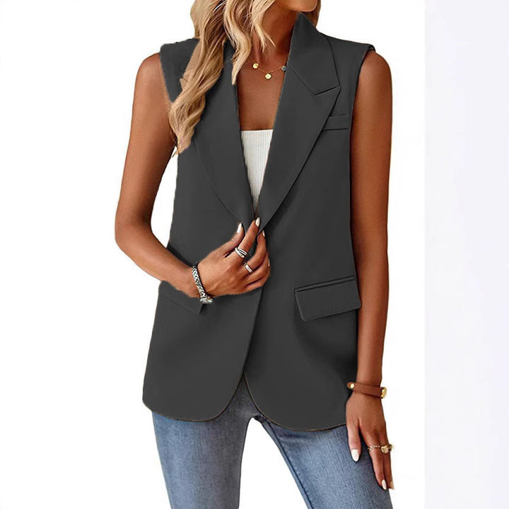 Dame ærmeløs blazer med generøs pasform og elegante lommer Stilla