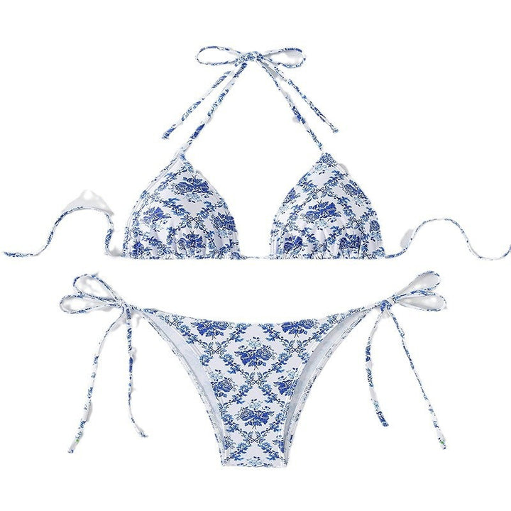 Dame Triangel-Bikini med farverigt blomsterdesign Skovae