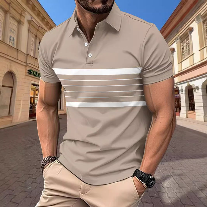 Herrer polo-shirt med stribemønster og optimal pasform Stilla