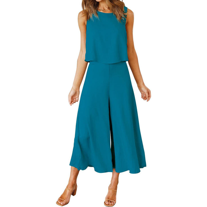 Dame behagelig jumpsuit med vid ben og off-shoulder design Skovae