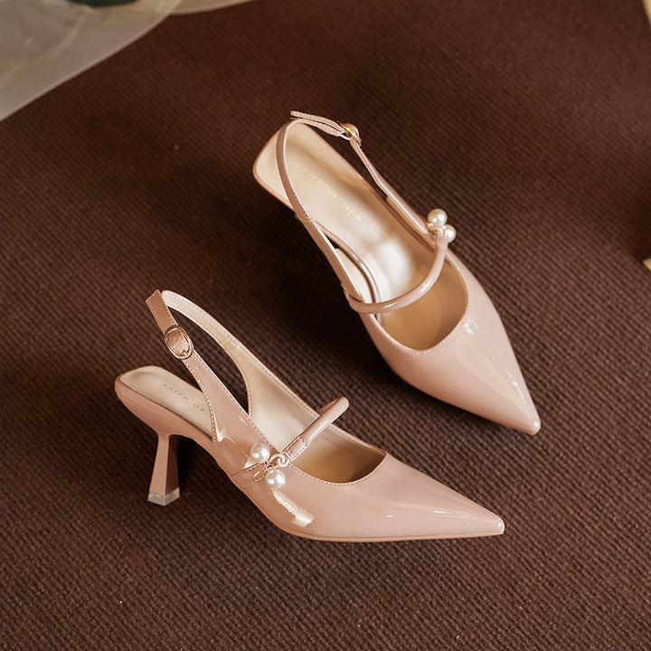 Dame Chic Slingback-hæle med perleakcent Stilla