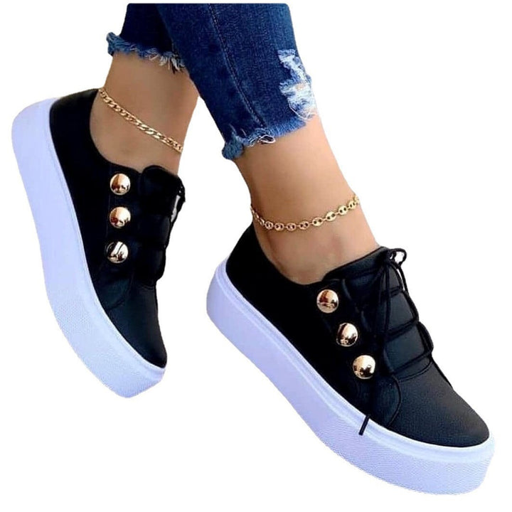 Dame mode Sneakers med elegante detaljer og platform sål Stilla