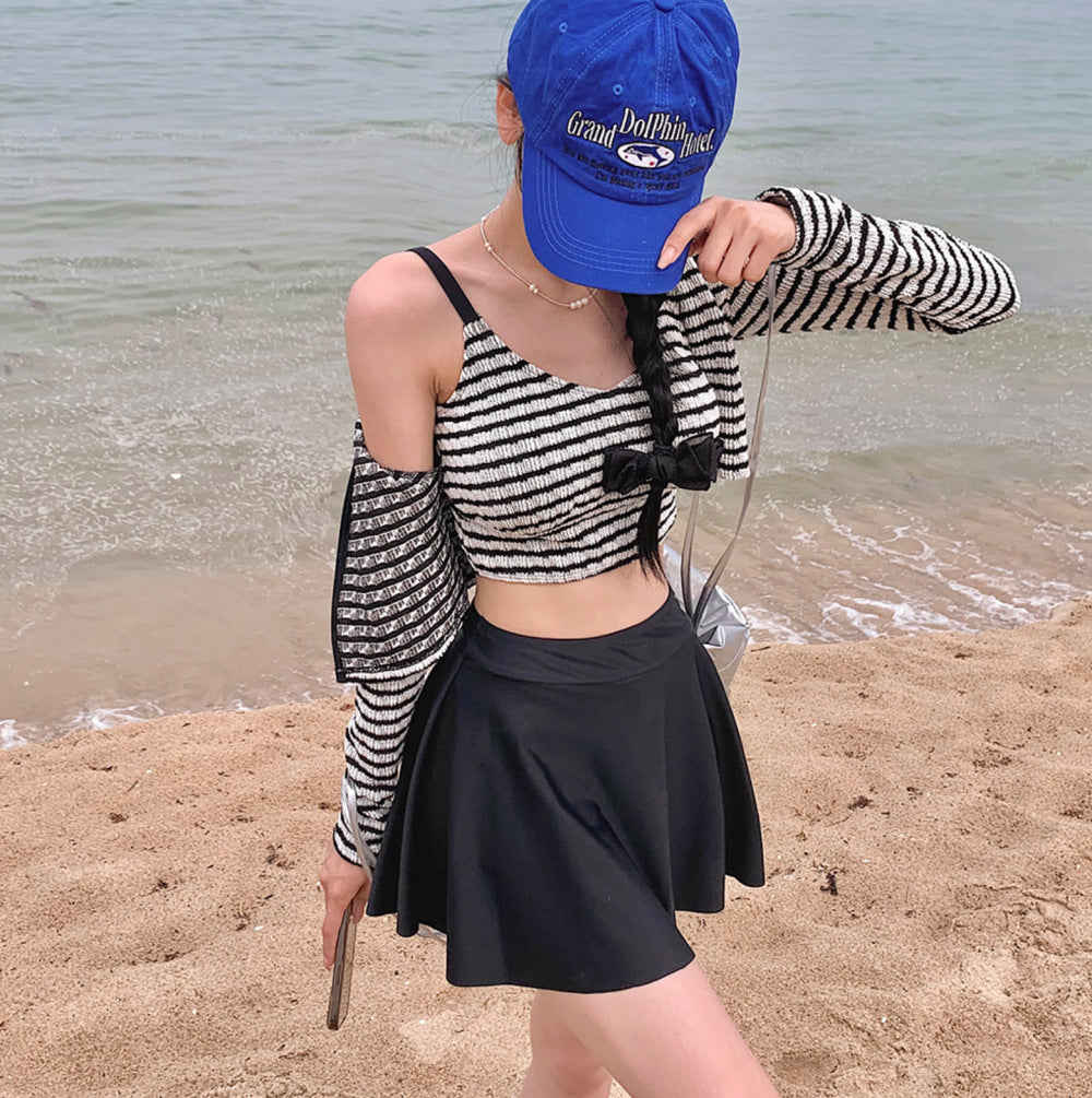 Dame Stilfuld Crop Top og Skater nederdel Sæt Stilla