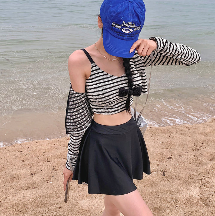 Dame Stilfuld Crop Top og Skater nederdel Sæt Stilla