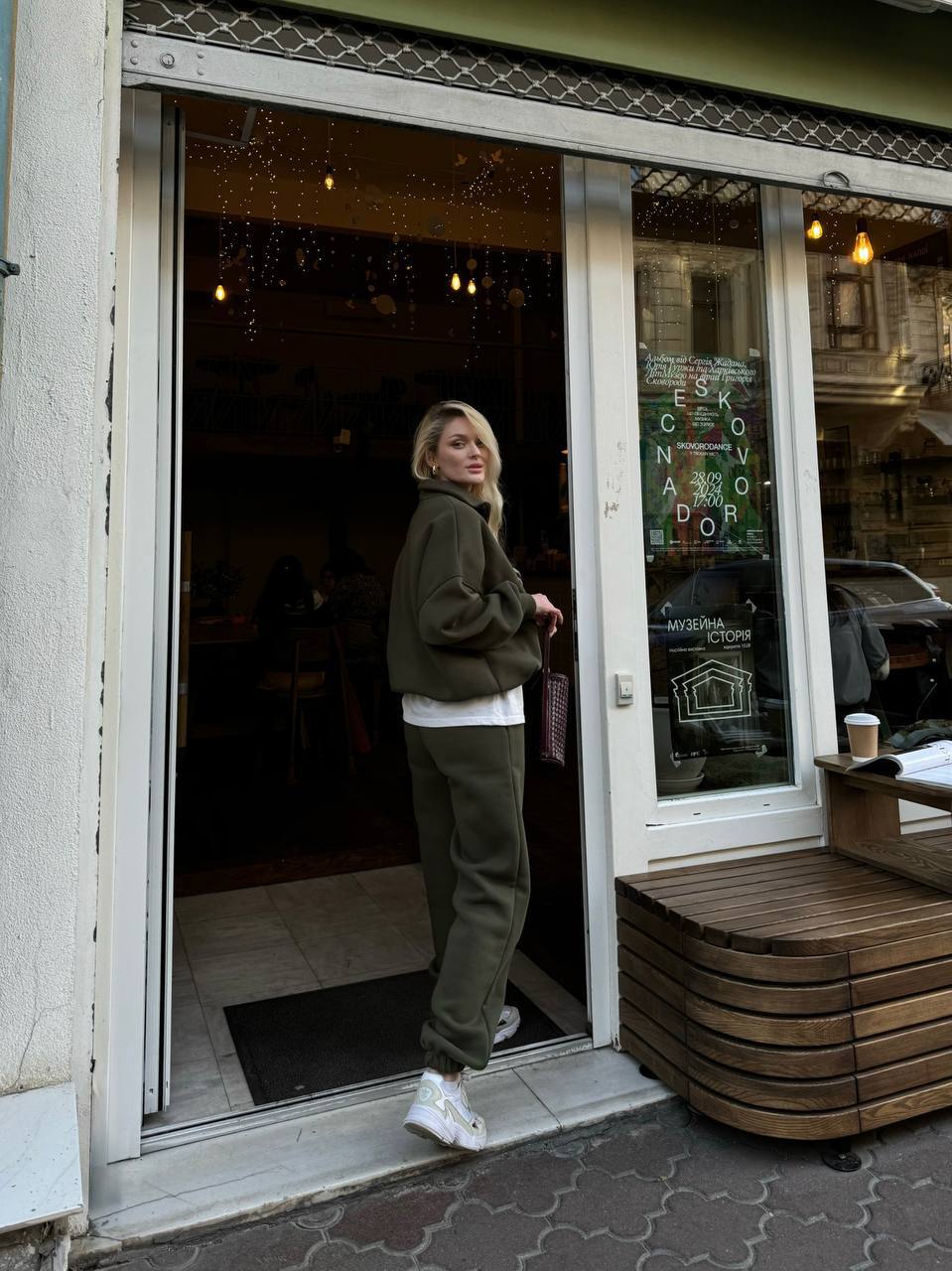 Dame afslappet sweatshirt-sæt med elastisk kant Stilla