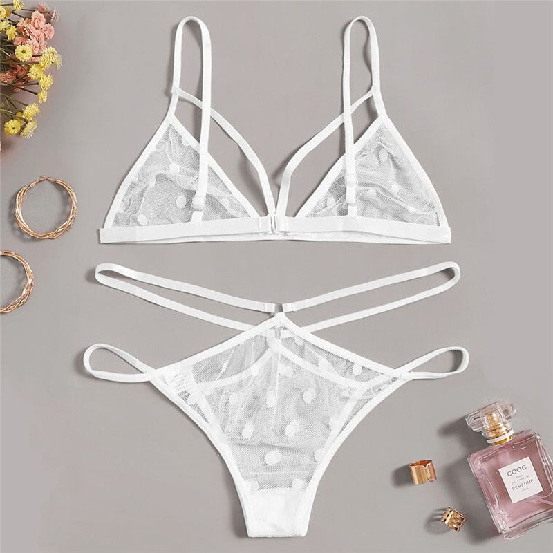 Dame Gennemsigtig Polka Dot Lingerie Sæt Stilla