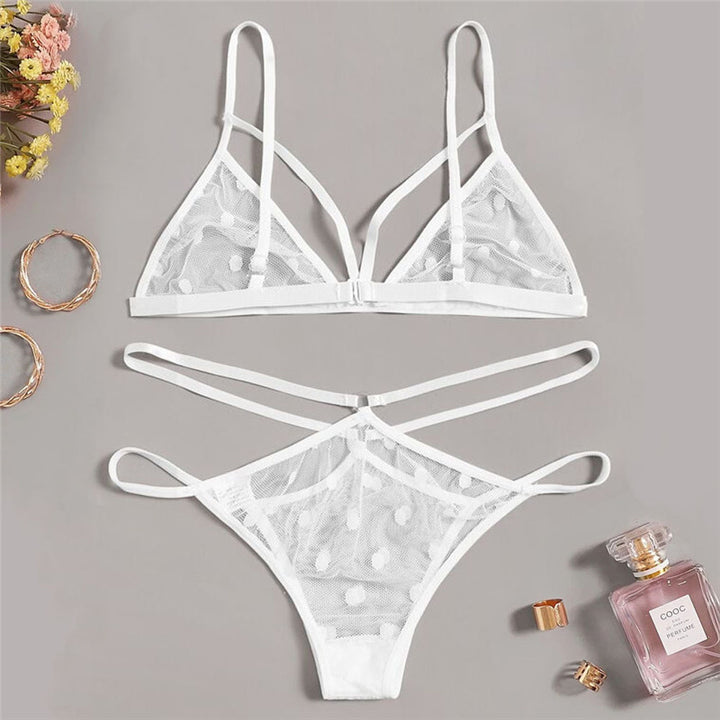 Dame Gennemsigtig Polka Dot Lingerie Sæt Stilla