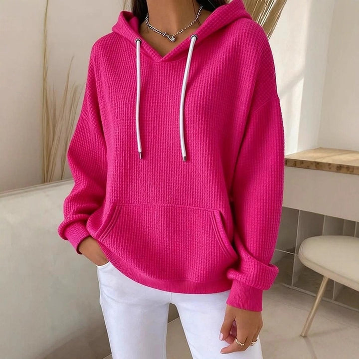 Dame casual hoodie med tekstureret stof Stilla