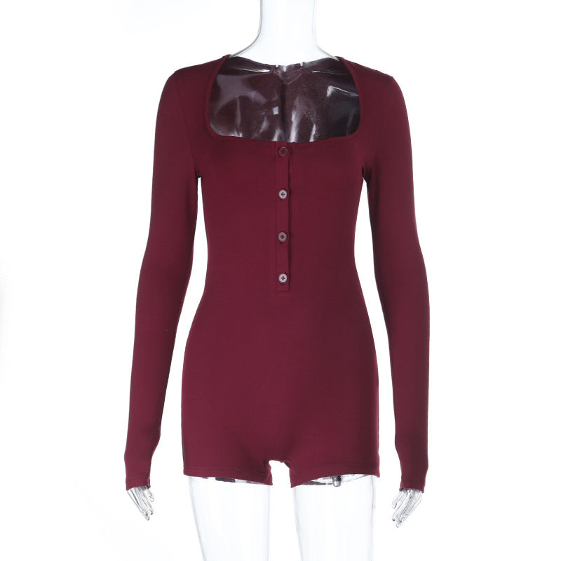 Dame Langærmet bodysuit i moderne stil med knapliste Skovae