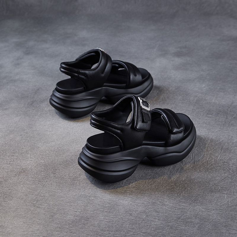 Dame Chunky Platform Slide Sandaler med justerbar rem Stilla