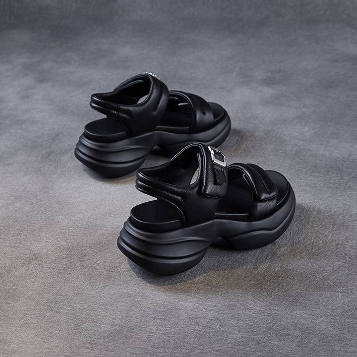 Dame Chunky Platform Slide Sandaler med justerbar rem Stilla